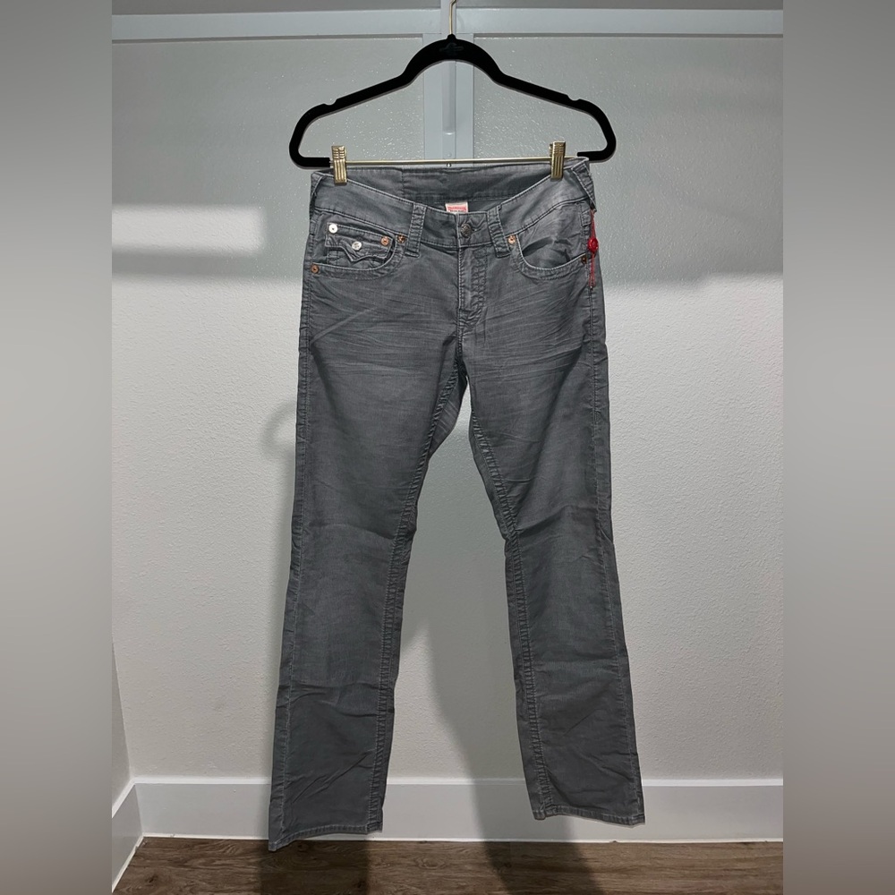 True Religion Women's Charcoal corduroy Jeans
